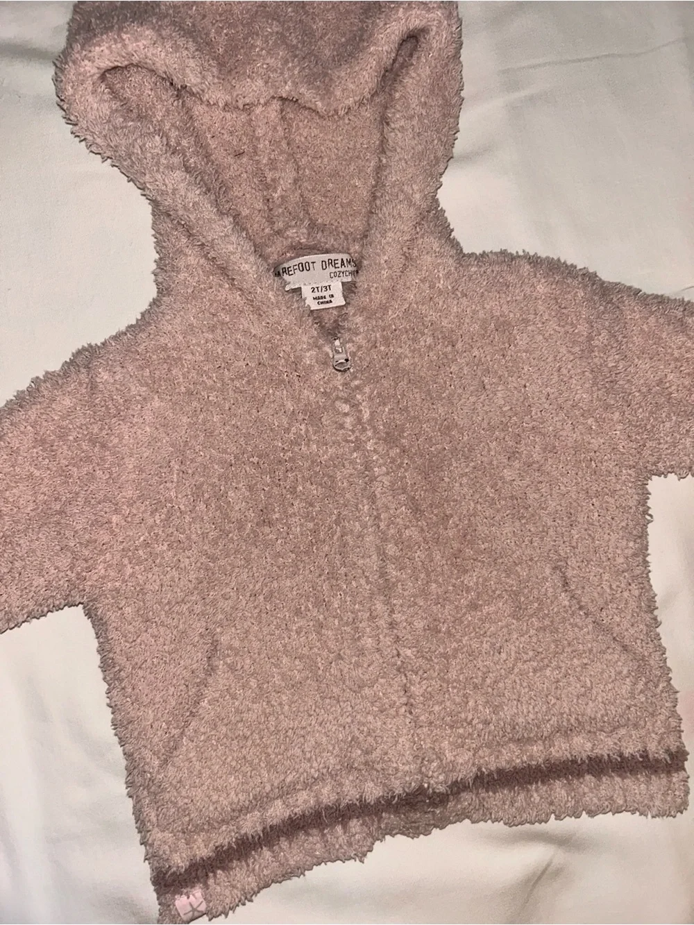 Barefoot Dreams Plush Hooded Zip-Up in Blush